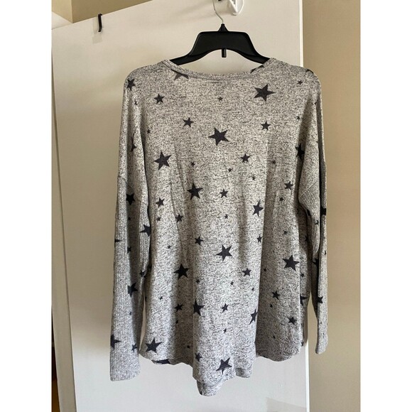 Buffalo David Bitton Grey Star Long Sleeve Top Size Large - Picture 7 of 7